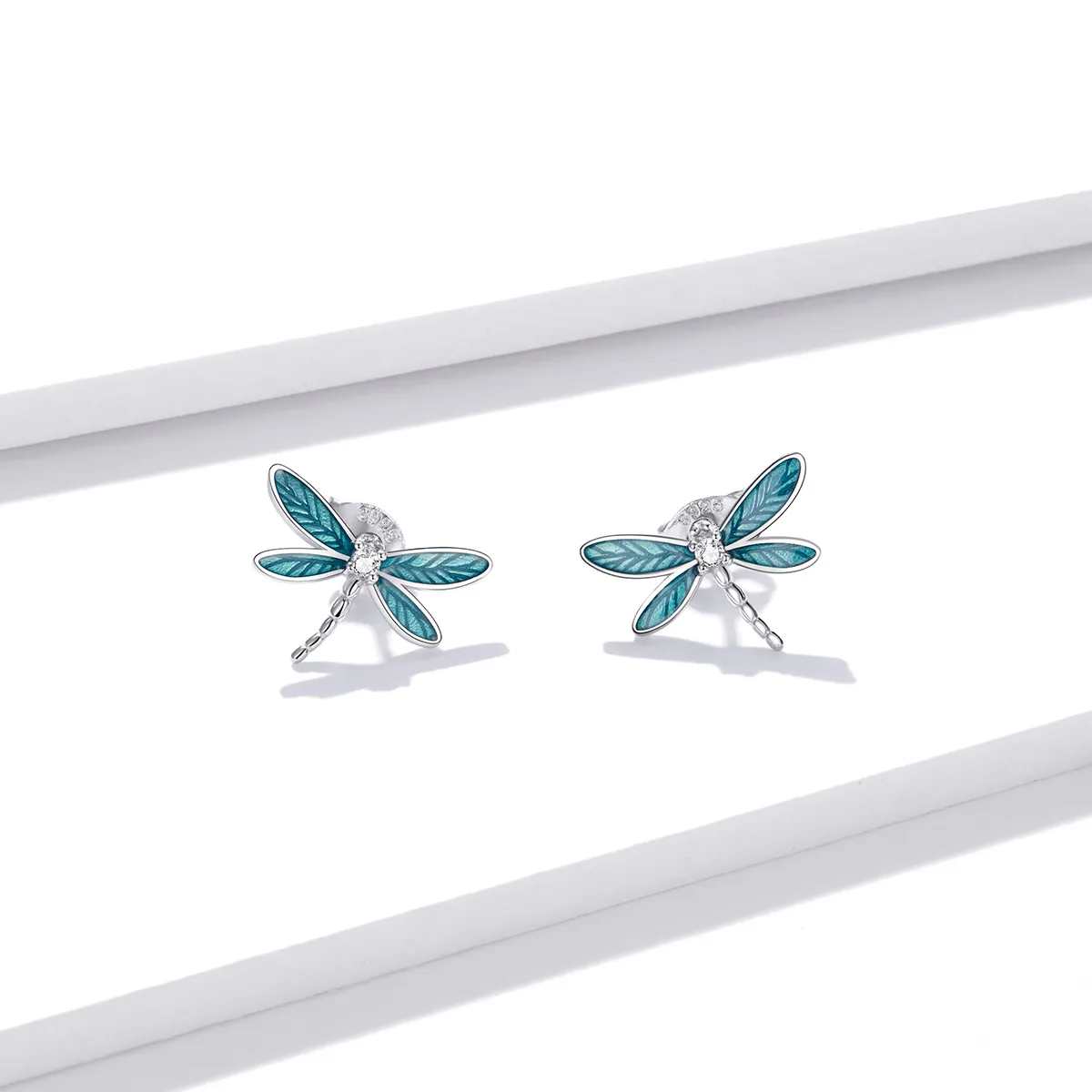 Pandora Style Silver Little Dragonfly Stud Earrings - BSE455