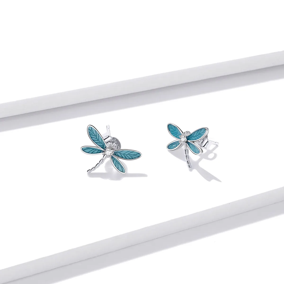 Pandora Style Silver Little Dragonfly Stud Earrings - BSE455