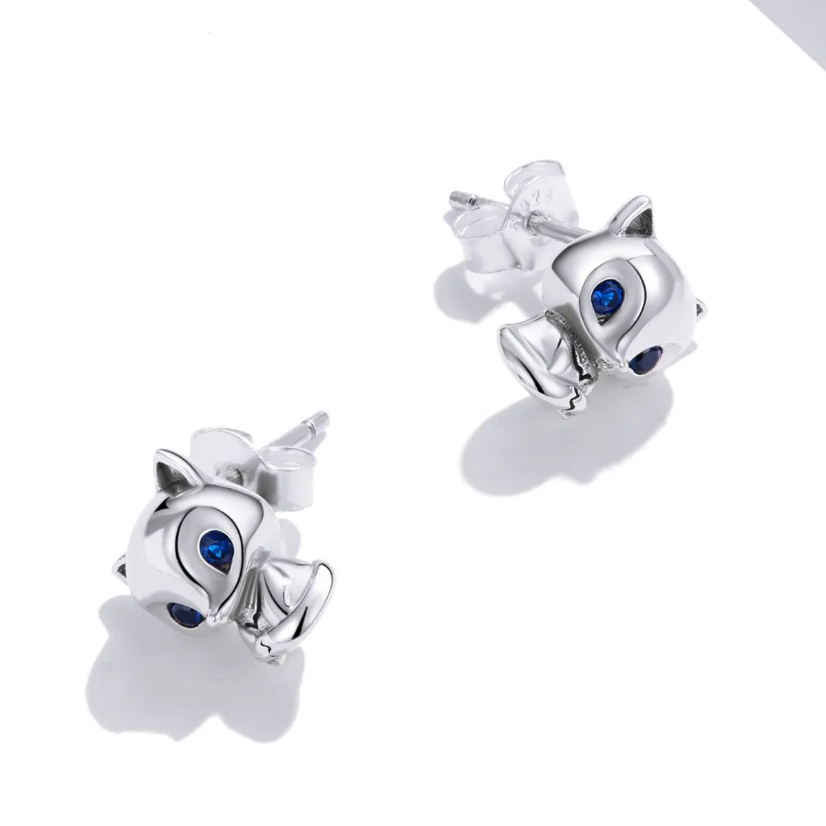 Pandora Style Silver Lovely Fox Stud Earrings - SCE1084