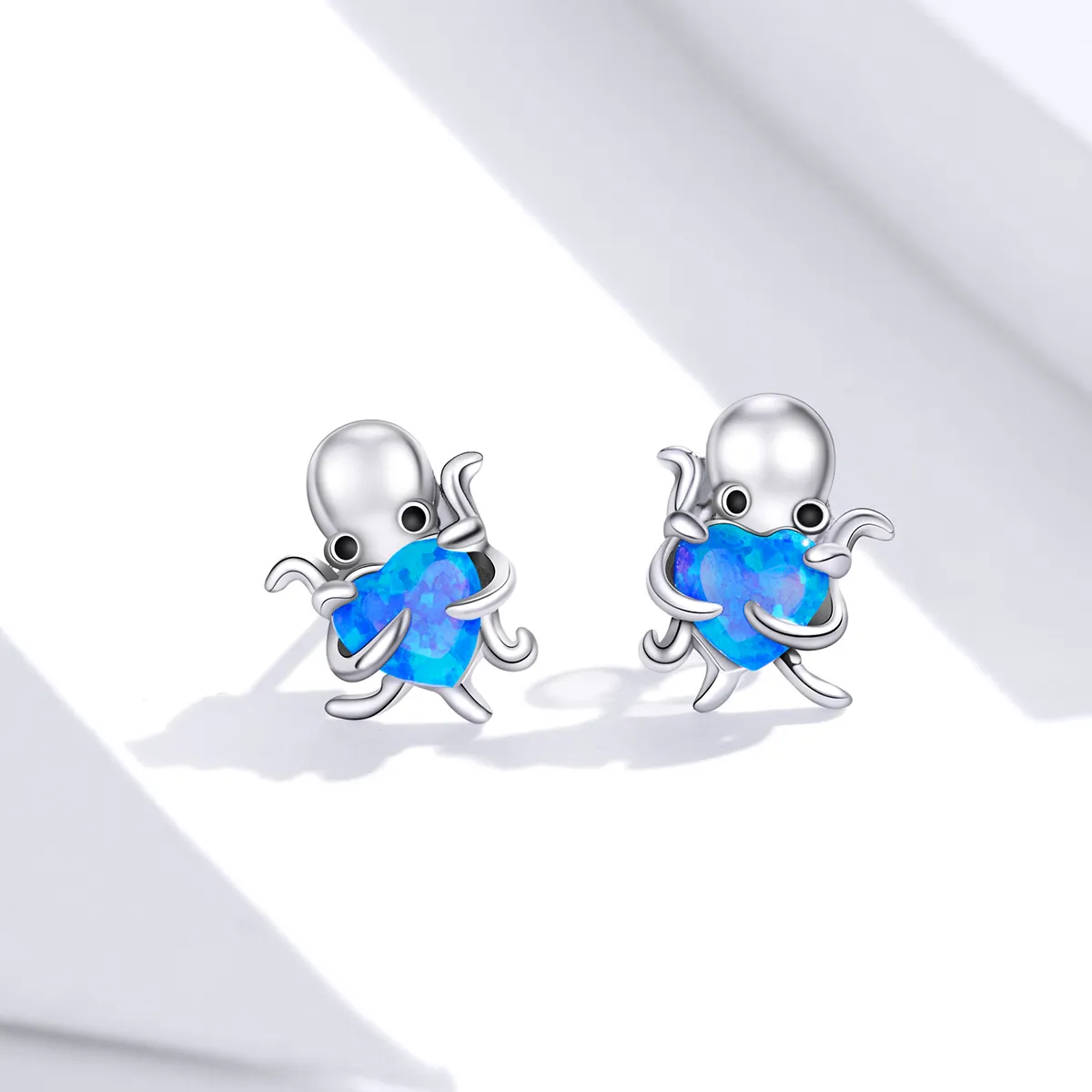 Pandora Style Silver Lovely Octopus Stud Earrings - SCE881