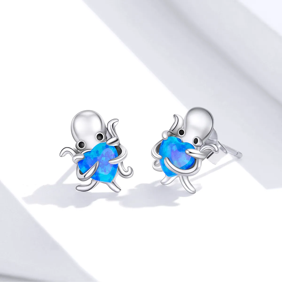 Pandora Style Silver Lovely Octopus Stud Earrings - SCE881