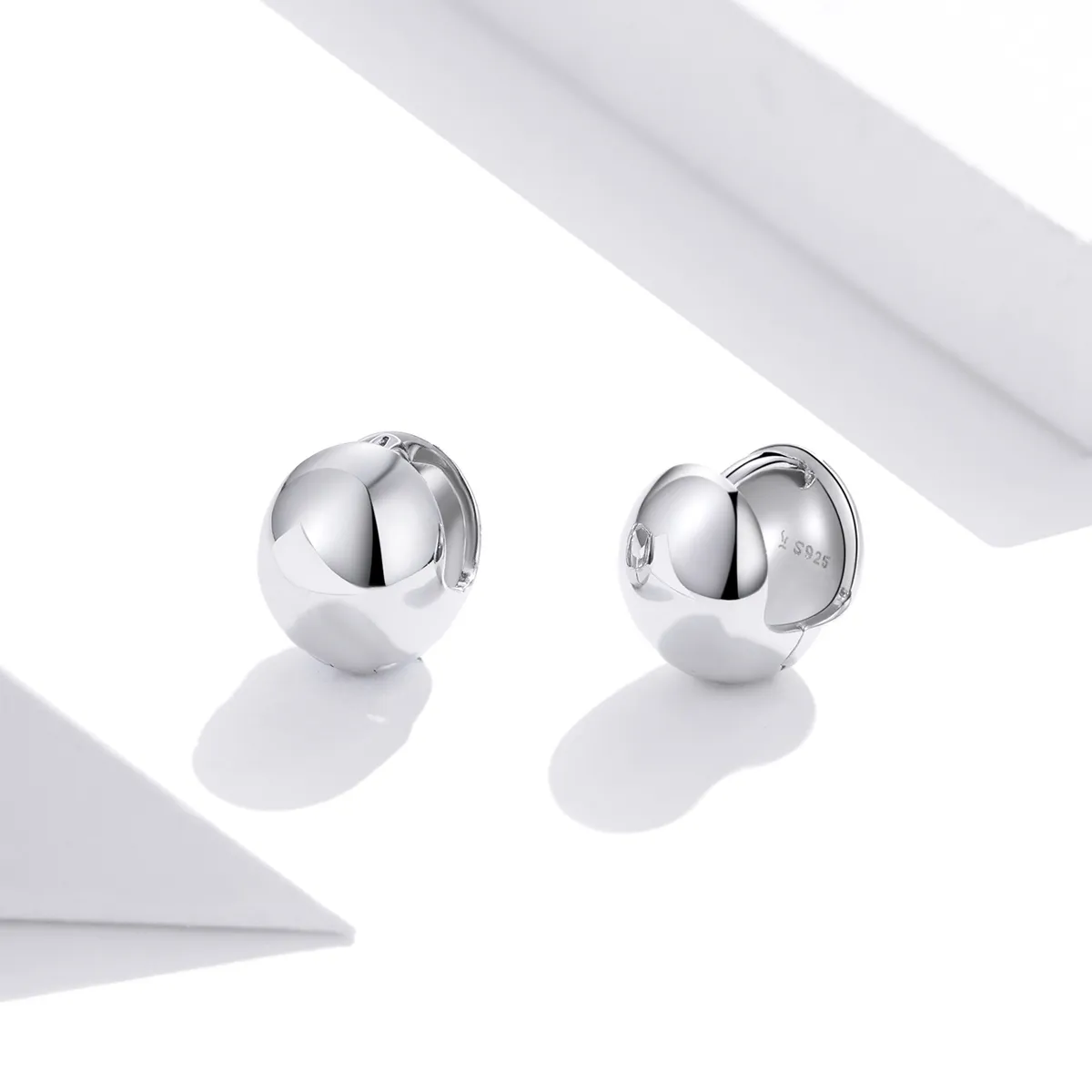 Pandora Style Silver Mirror Stud Earrings - SCE1119