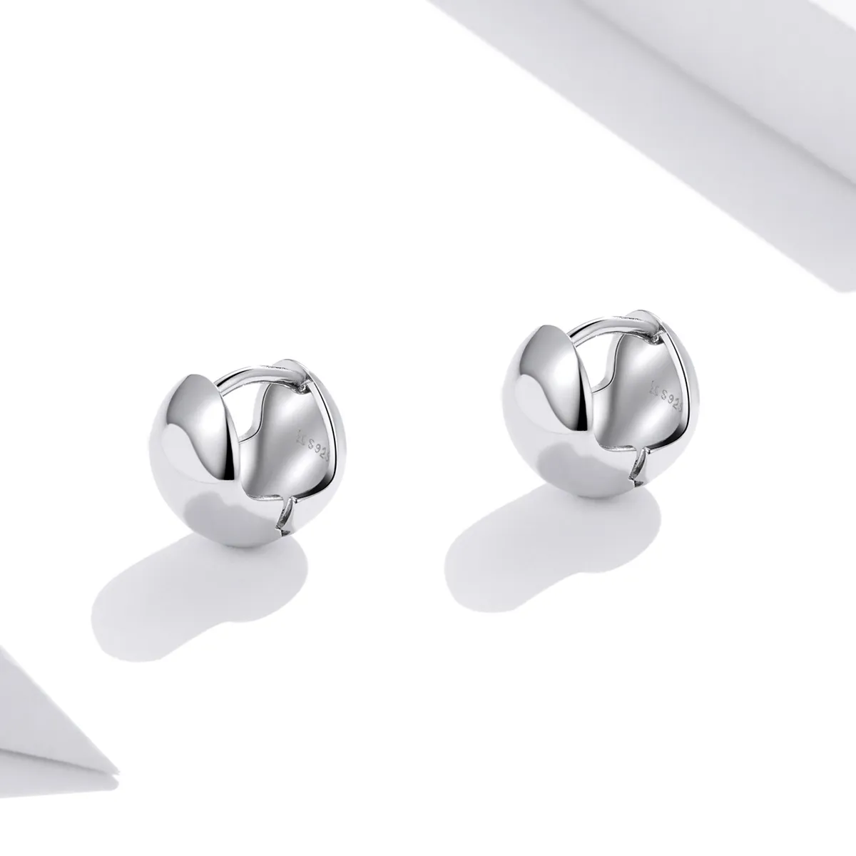 Pandora Style Silver Mirror Stud Earrings - SCE1119