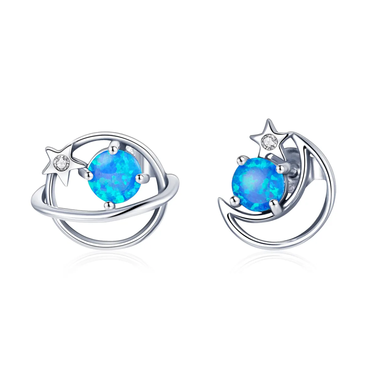 pandora style silver mysterious planet stud earrings sce1133