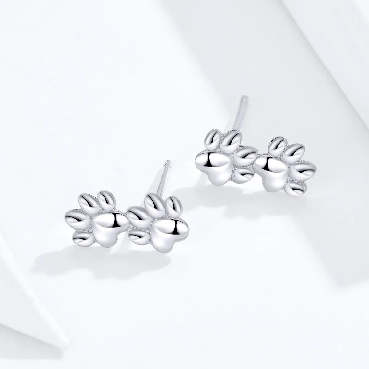 Pandora Style Silver Pet Footprints Stud Earrings - SCE718