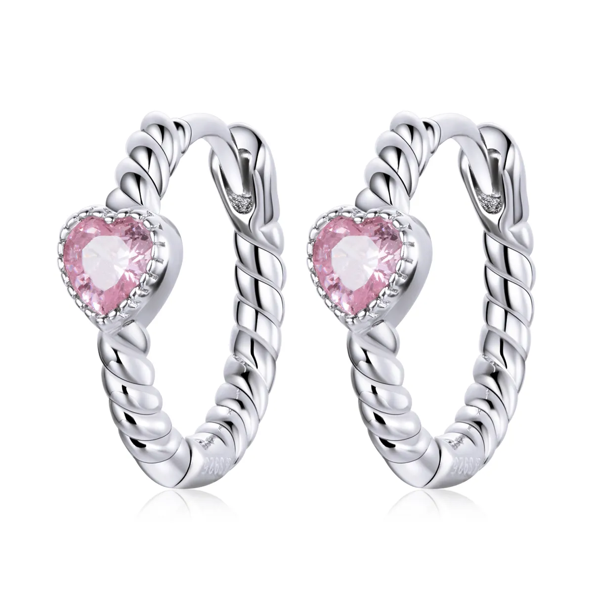 pandora style silver pure love hoop earrings sce1081