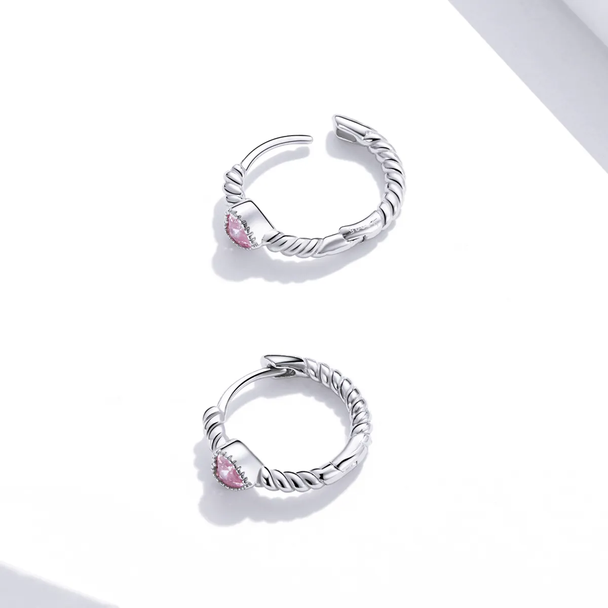 Pandora Style Silver Pure Love Hoop Earrings - SCE1081