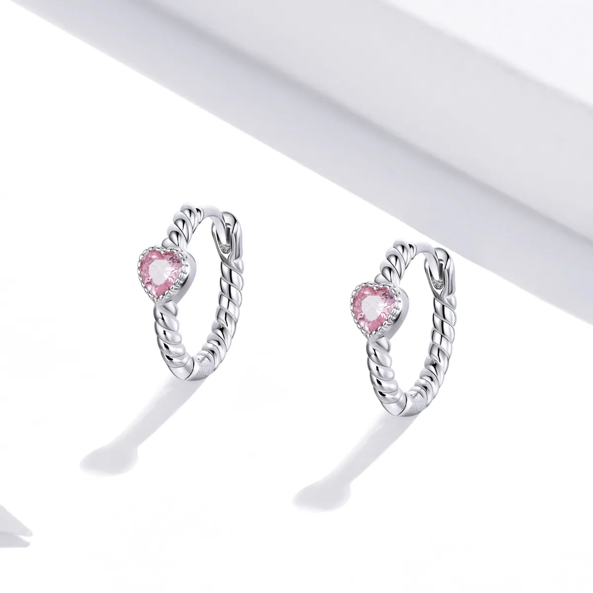 Pandora Style Silver Pure Love Hoop Earrings - SCE1081