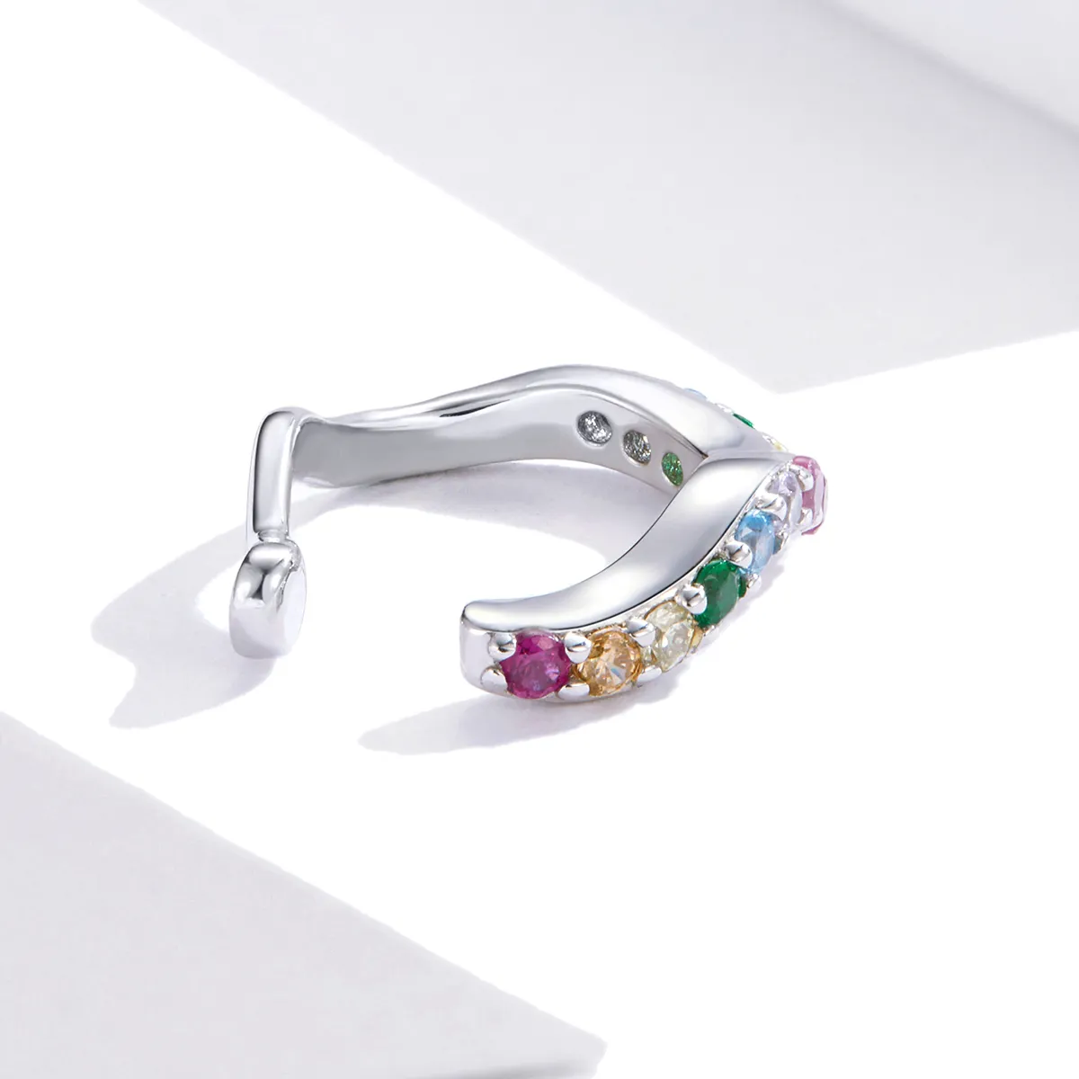 Pandora Style Silver Rainbow Ear clip - SCE894