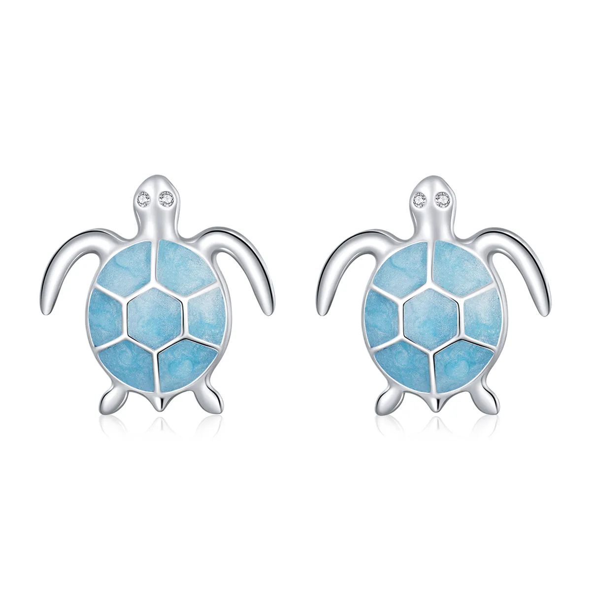 pandora style silver sea turtle stud earrings sce1035