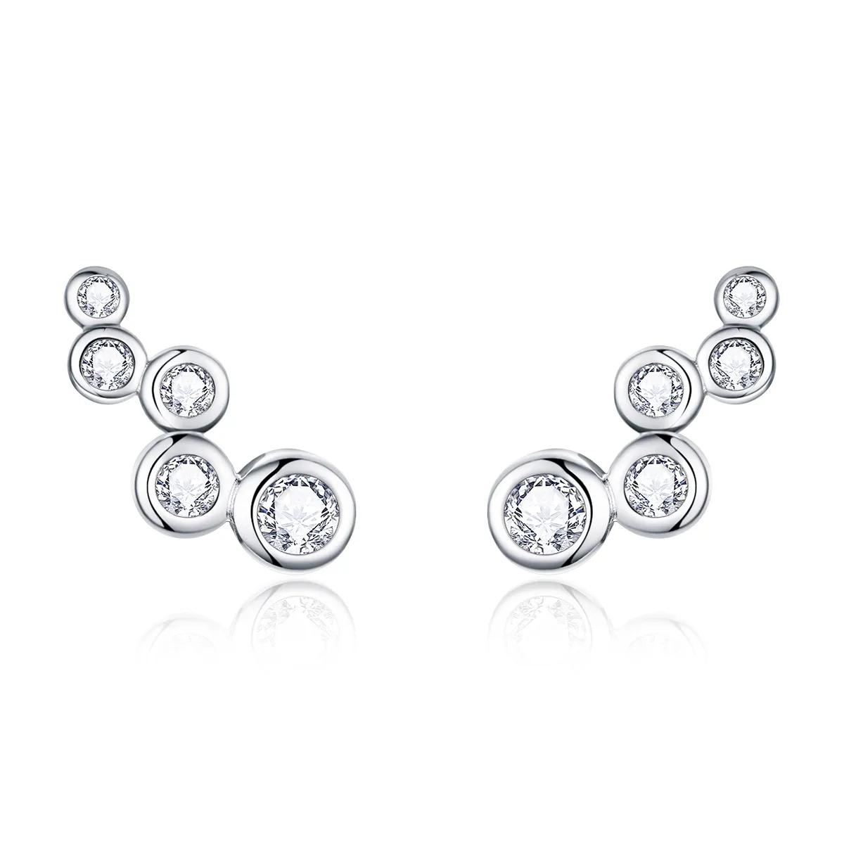 Pandora Style Silver Shiny Elegance Stud Earrings - BSE235