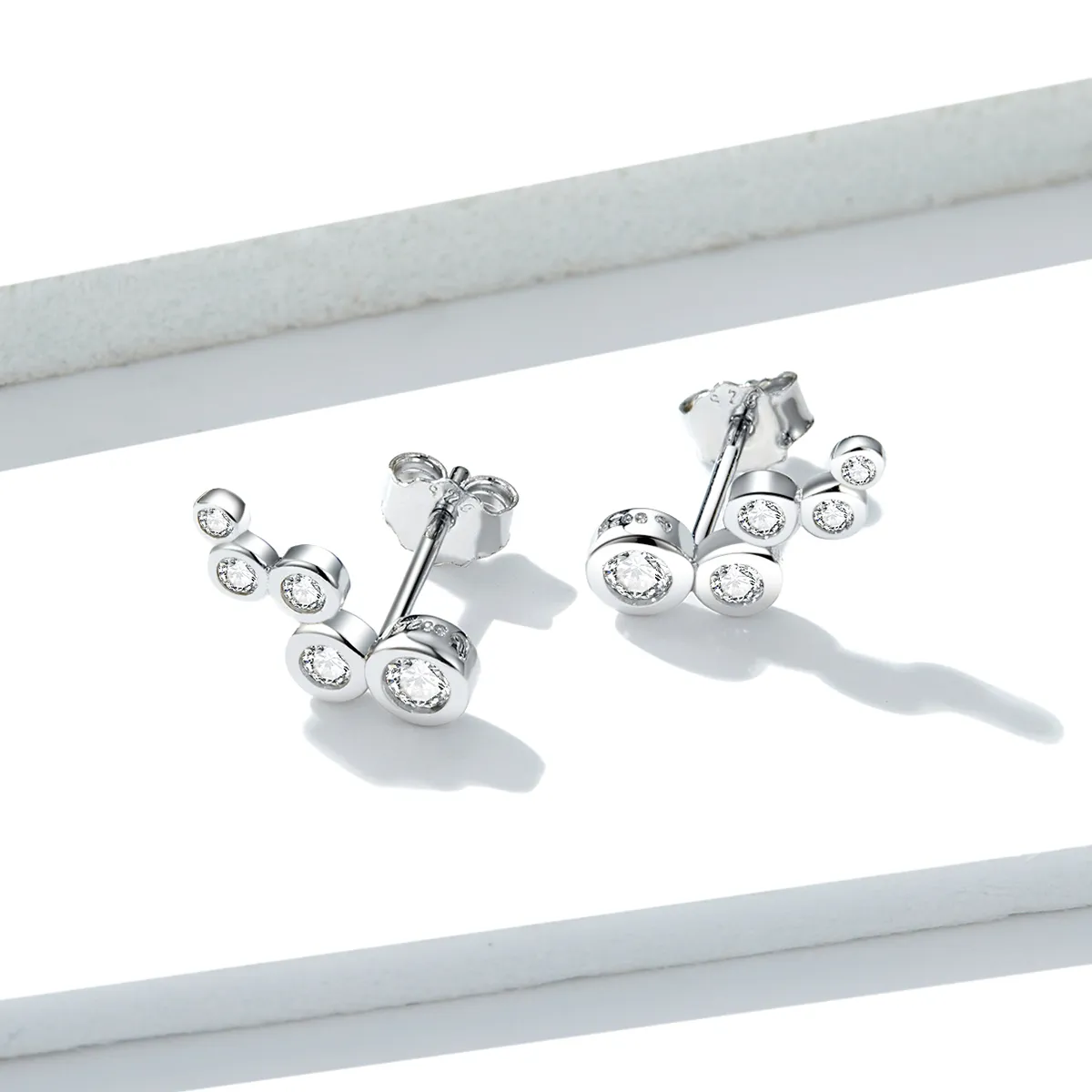 Pandora Style Silver Shiny Elegance Stud Earrings - BSE235