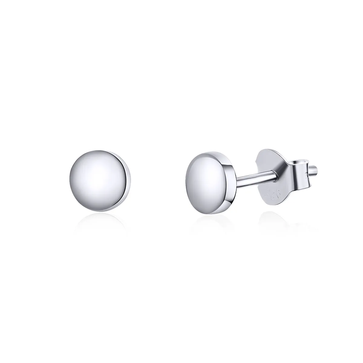 pandora style silver simple bean stud earrings sce705a