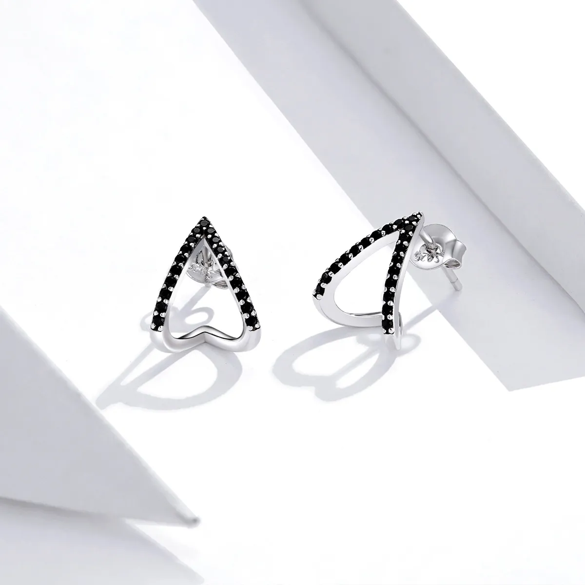 Pandora Style Silver Simple Geometry Stud Earrings - SCE924