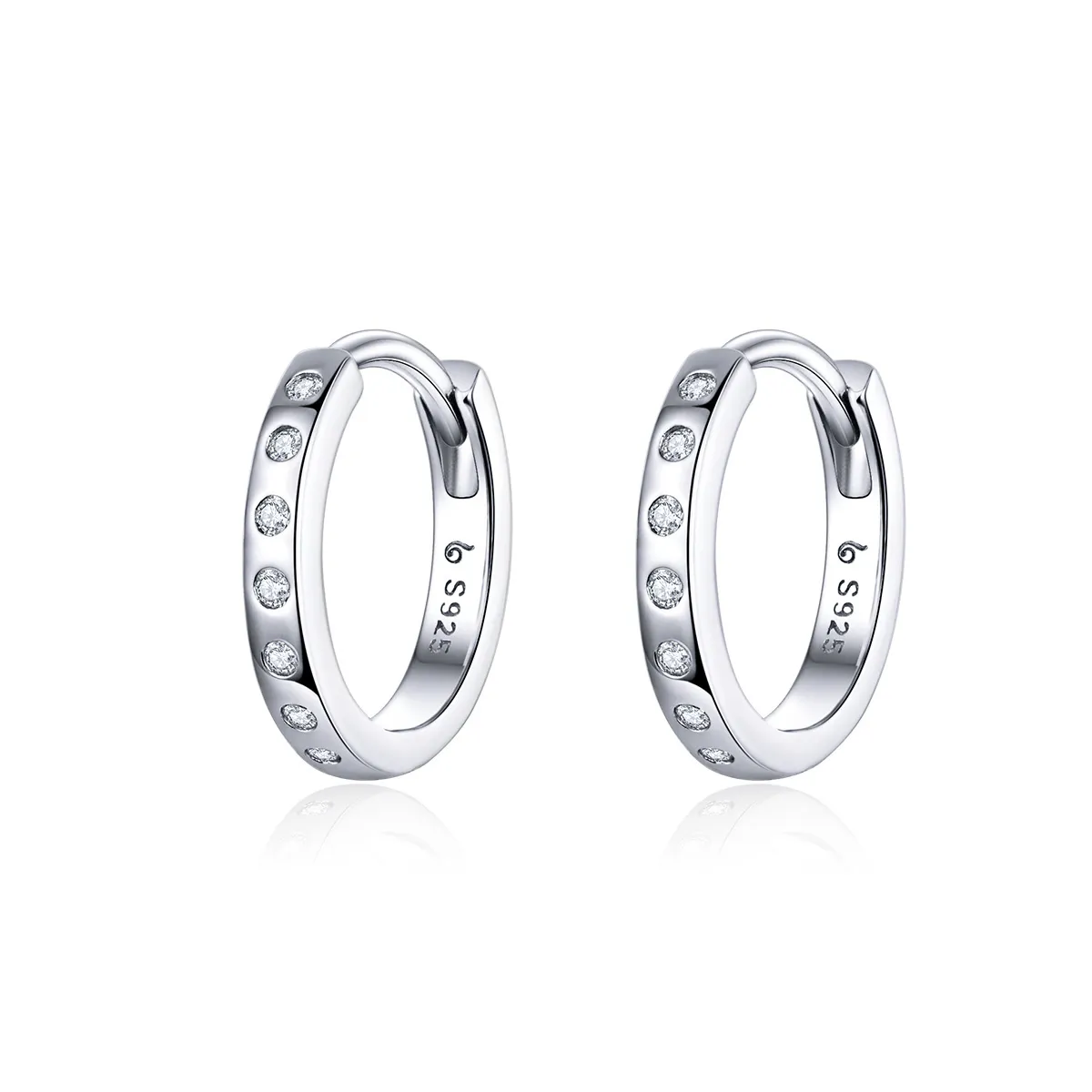 Pandora Style Silver Simple Hoop Earrings - BSE101