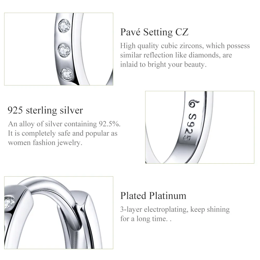 Pandora Style Silver Simple Hoop Earrings - BSE101