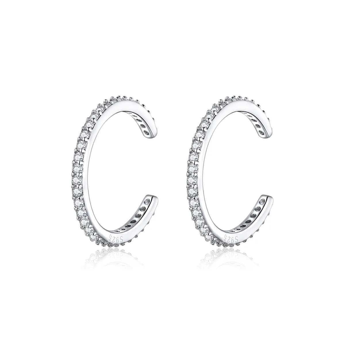 pandora style silver simple hoop earrings sce842