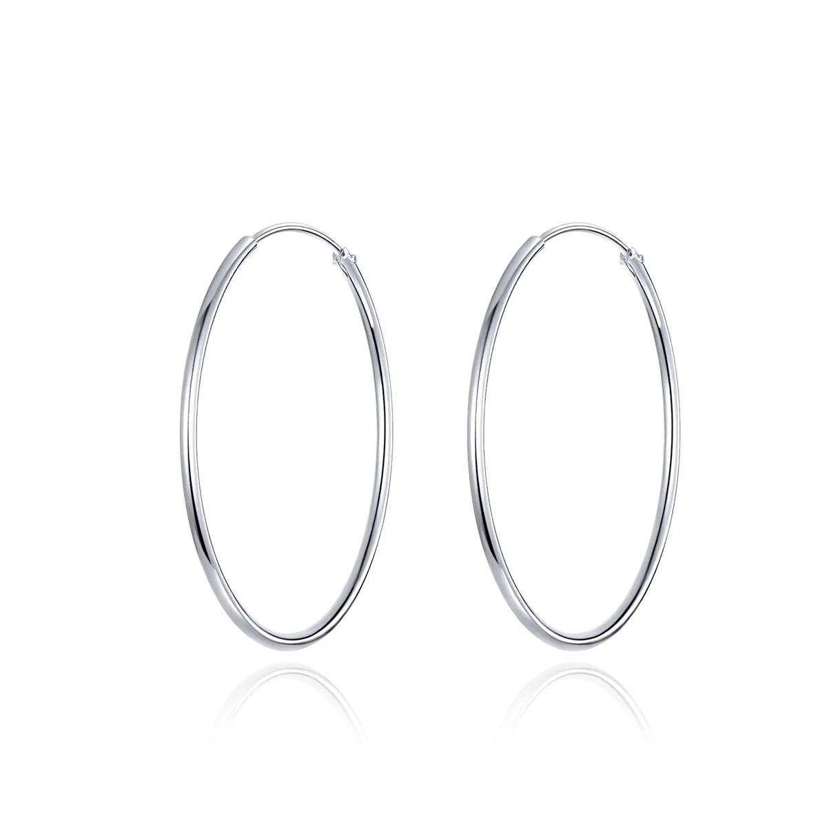 pandora style silver simple line hoop earrings sce710