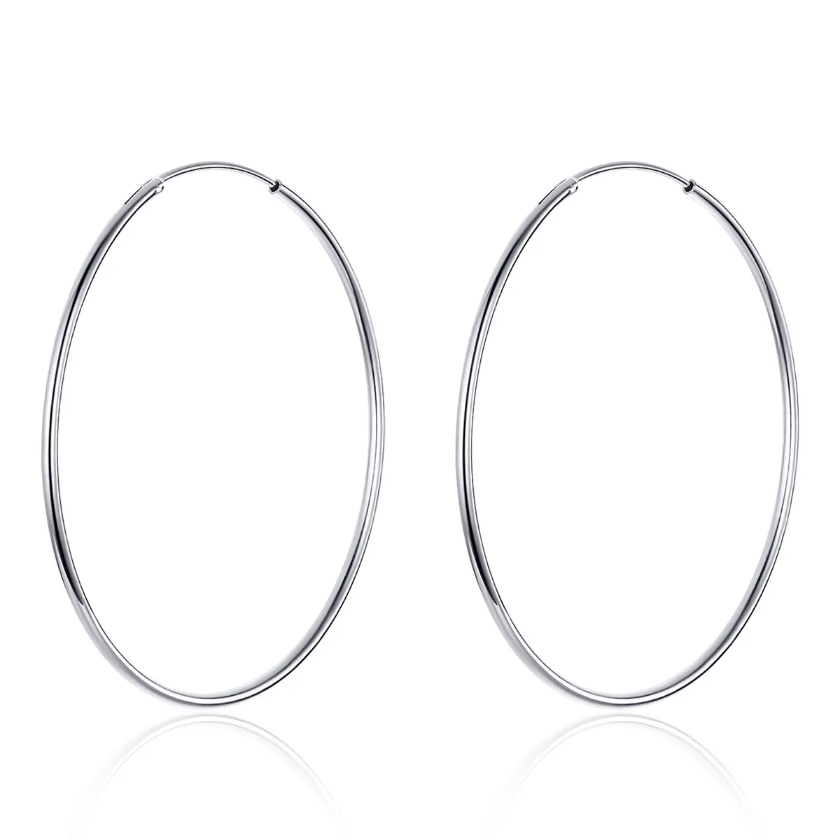 pandora style silver simple line hoop earrings sce711