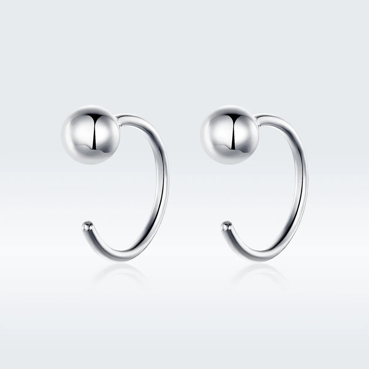 pandora style silver small ball hoop earrings sce782a