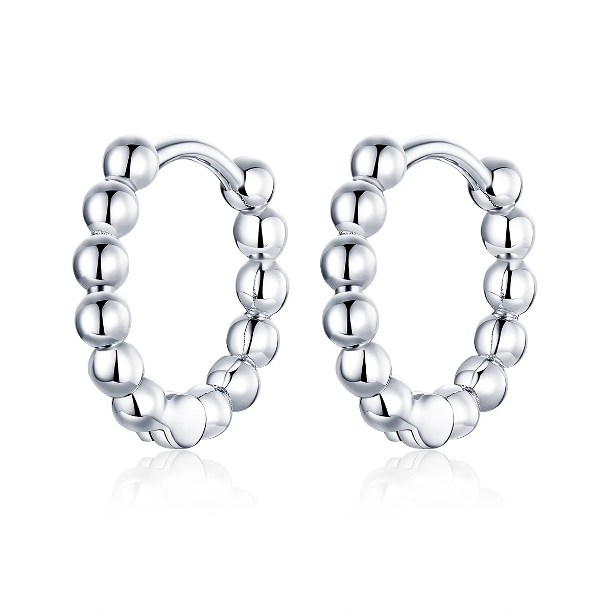 pandora style silver small ball hoop earrings sce807a