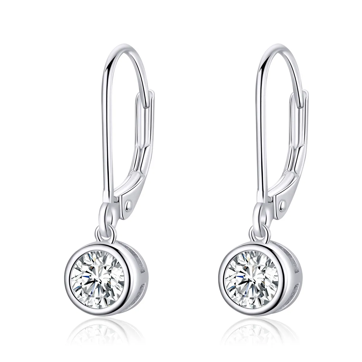 Pandora Style Silver Sparkle Dangle Earrings - SCE747