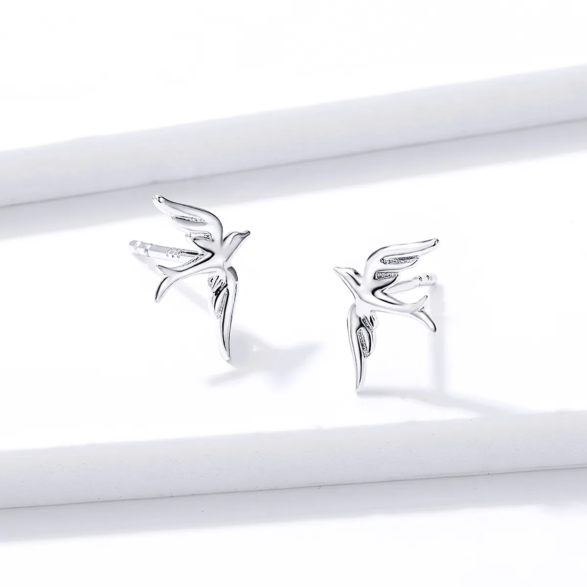 Pandora Style Silver Spring Swallow Stud Earrings - BSE302