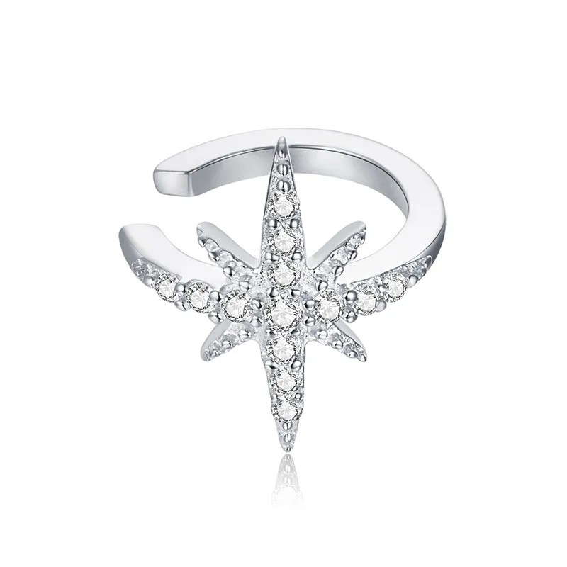 Pandora Style Silver Star Ear clip - SCE999-A