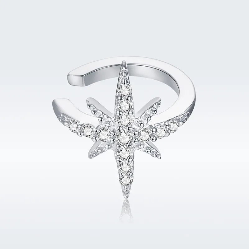 Pandora Style Silver Star Ear clip - SCE999-A