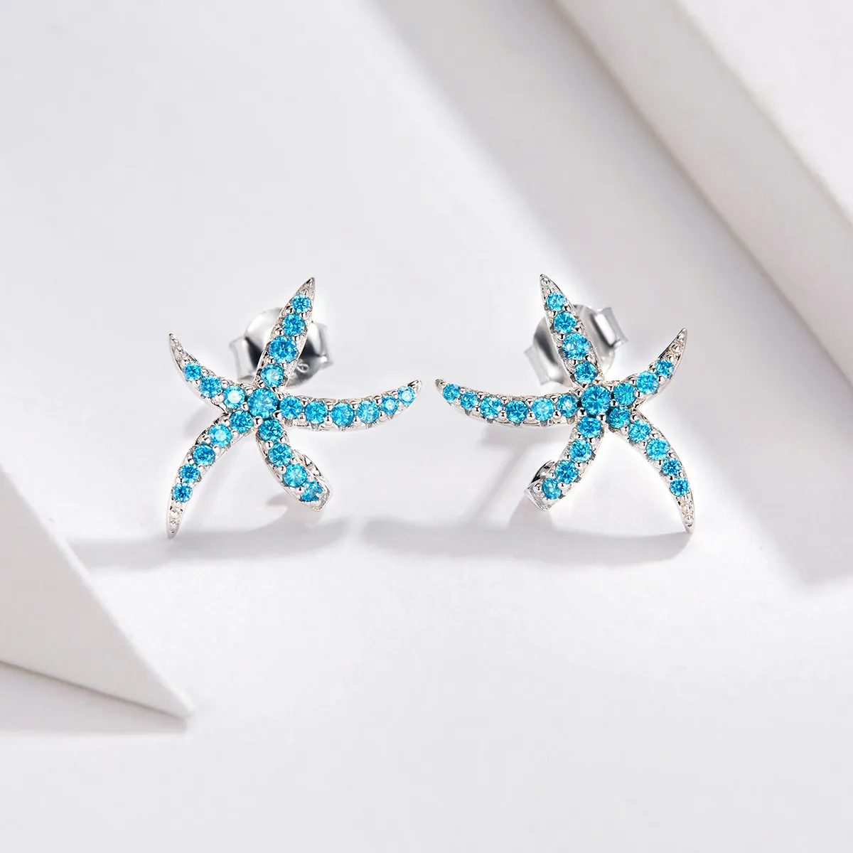 Pandora Style Silver Starfish Stud Earrings - BSE136