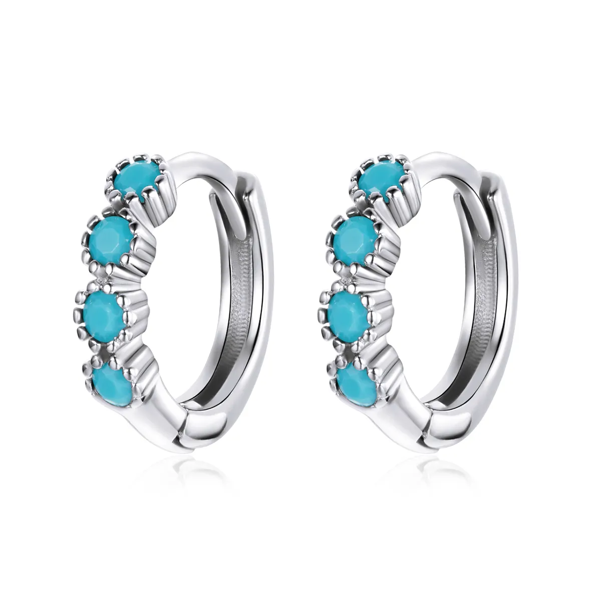 Pandora Style Silver Stylish Hoop Earrings - SCE1127