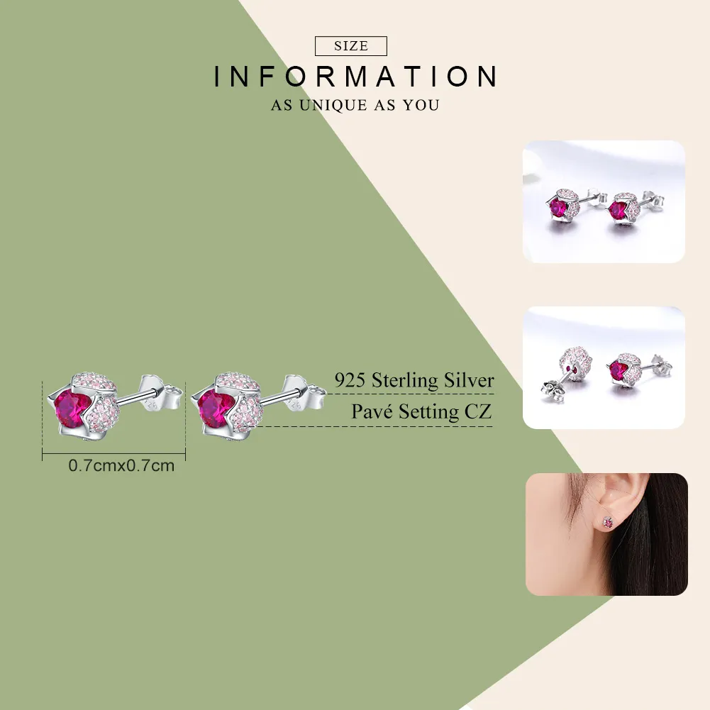 Pandora Style Silver Tulip Stud Earrings - BSE042