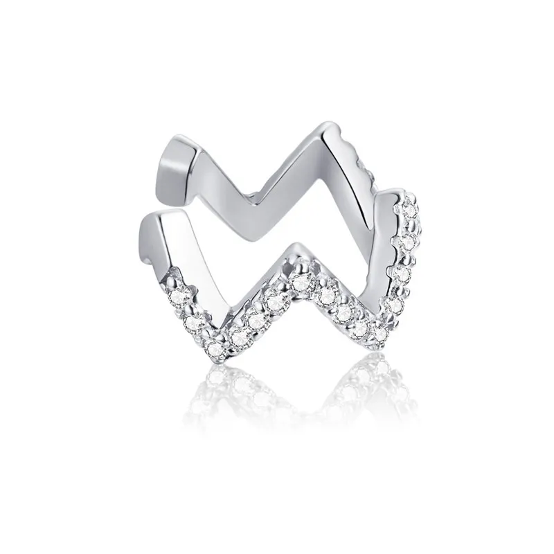 Pandora Style Silver Wave Ear clip - SCE995-A