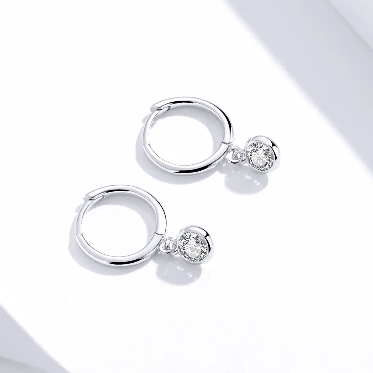 Pandora Style Silver Zirconia Dangle Earrings - SCE830