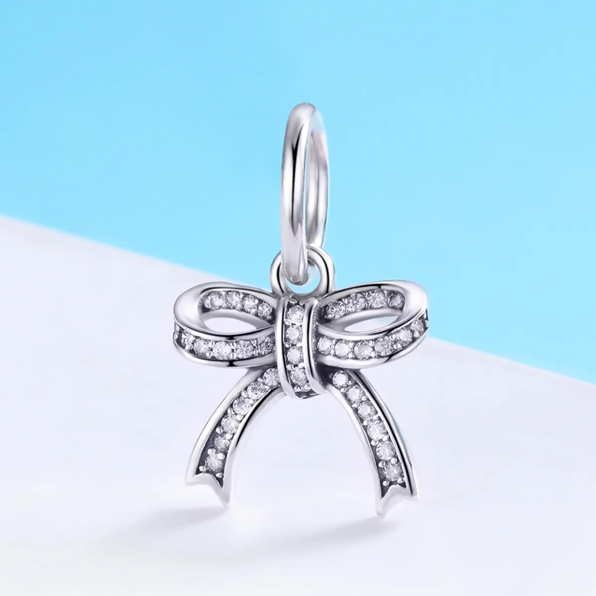 Pandora Style Silver Bow Pendant - SCC775