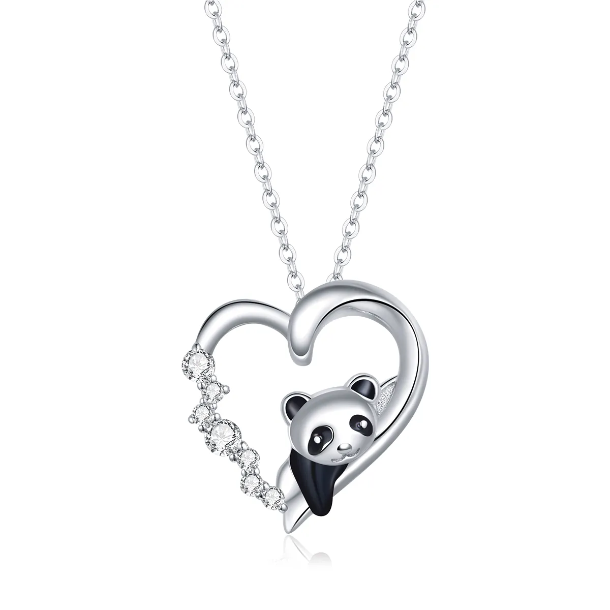 Pandora Style Silver Cute Little Panda Pendant Necklace - SCN453