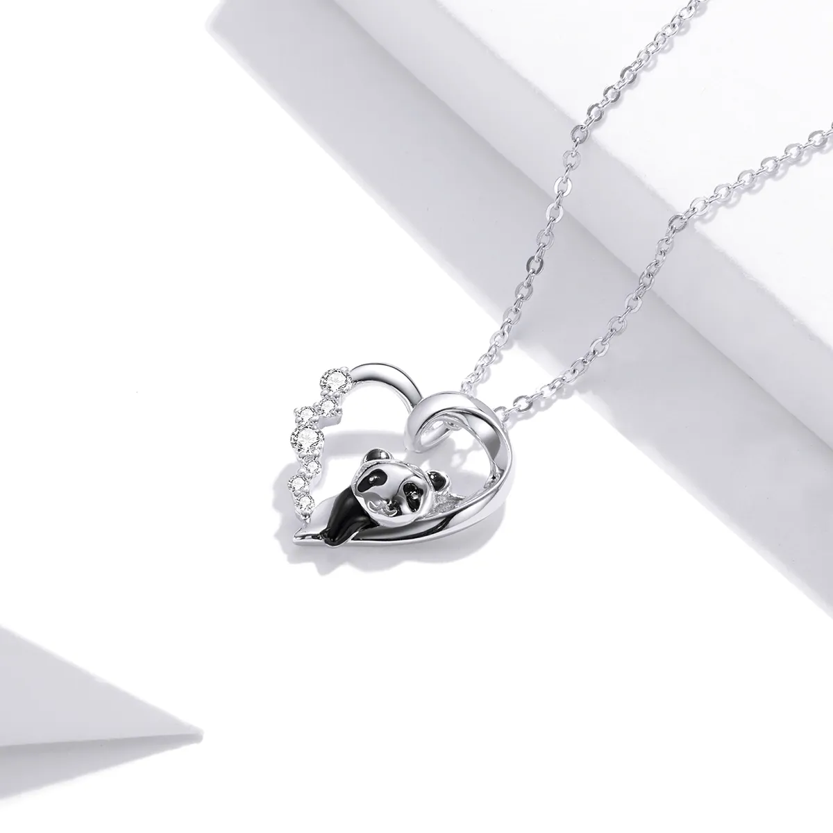 Pandora Style Silver Cute Little Panda Pendant Necklace - SCN453