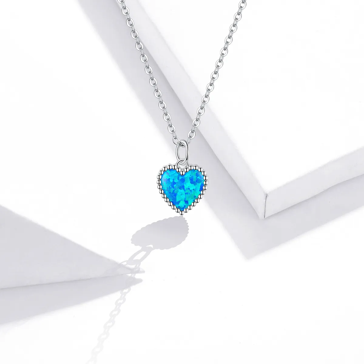 Pandora Style Silver Heart Pendant Necklace - SCN413