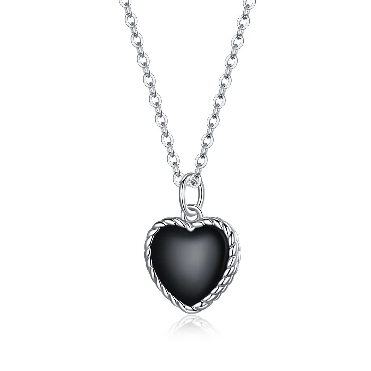 Pandora Style Silver Love Agate Pendant Necklace - SCN443