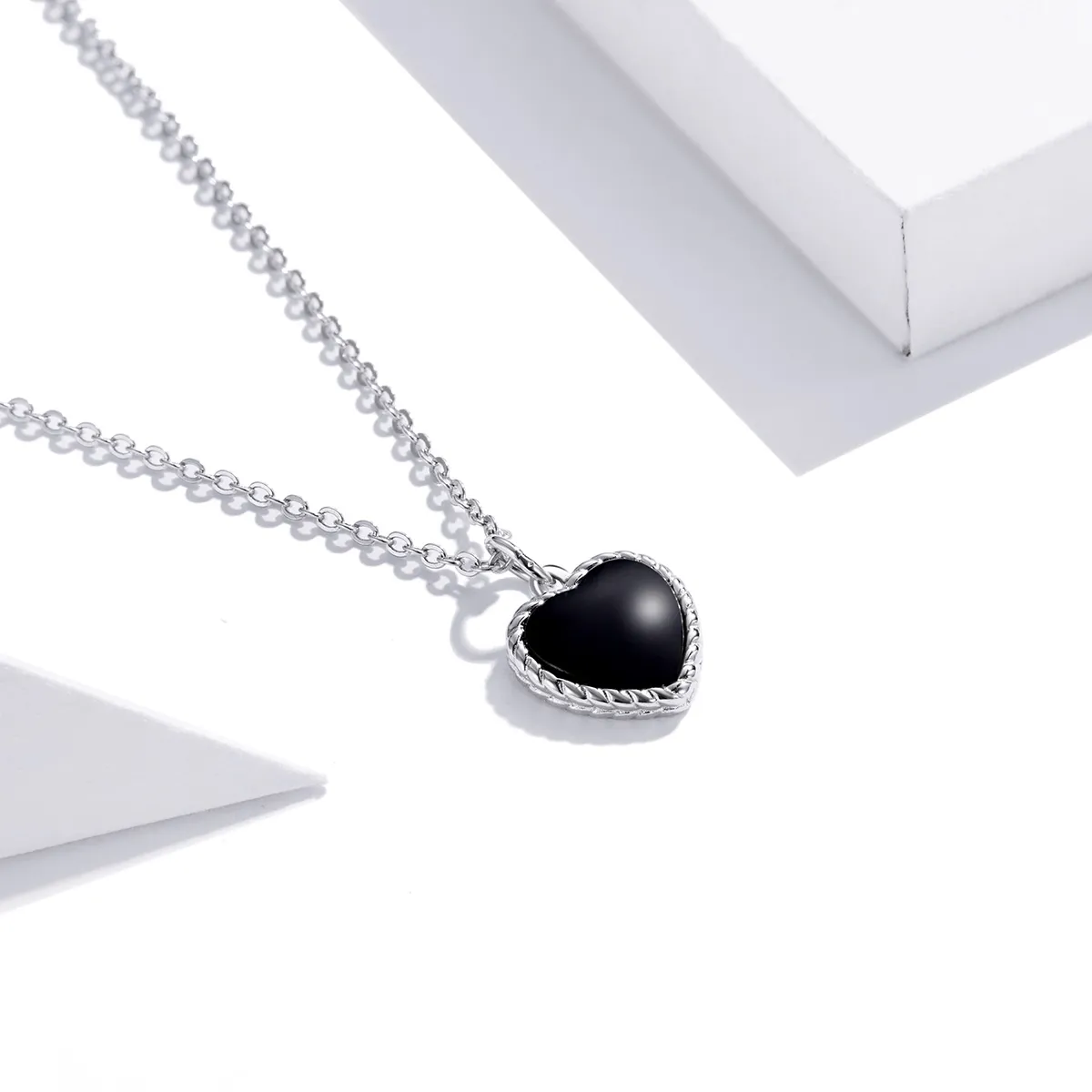 Pandora Style Silver Love Agate Pendant Necklace - SCN443