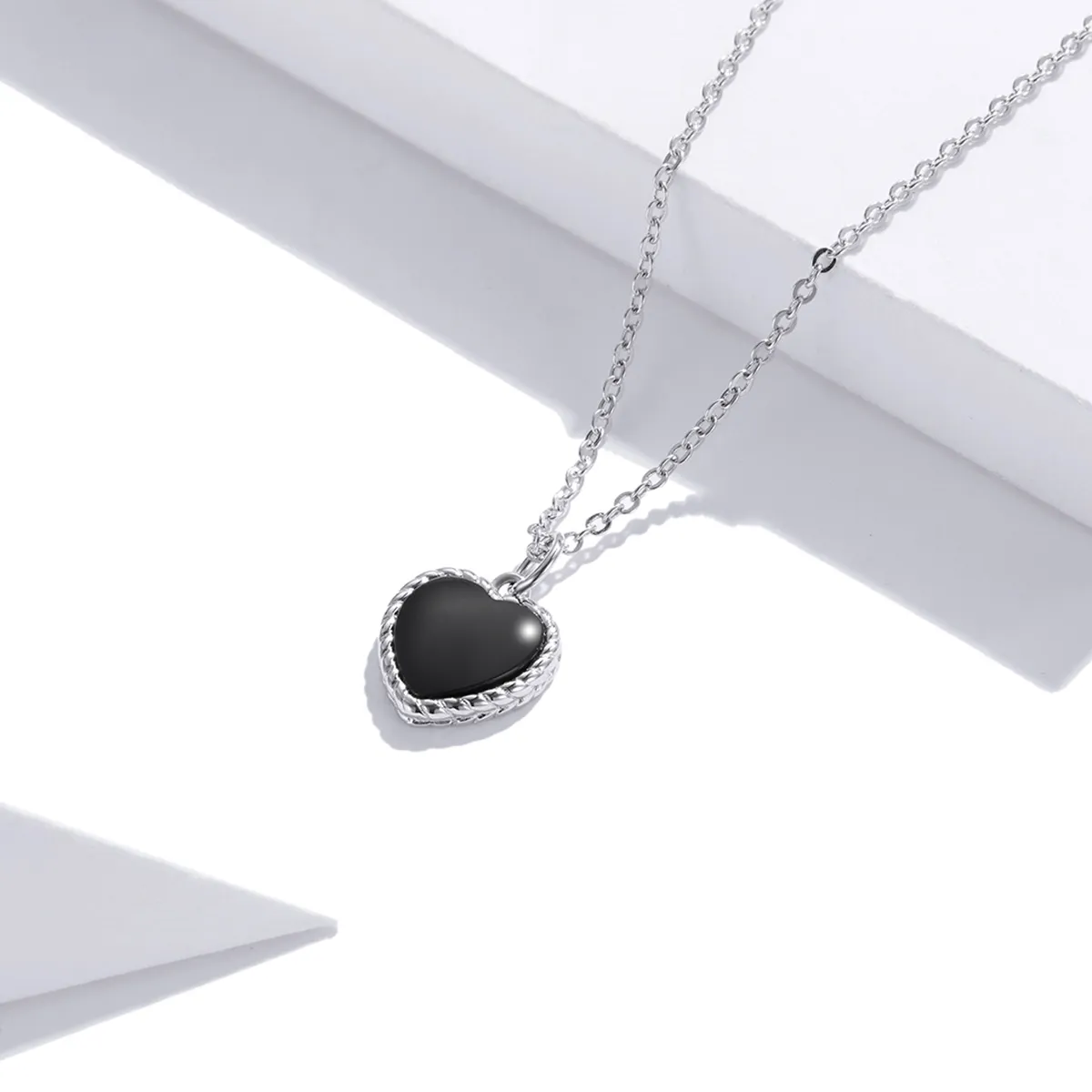 Pandora Style Silver Love Agate Pendant Necklace - SCN443