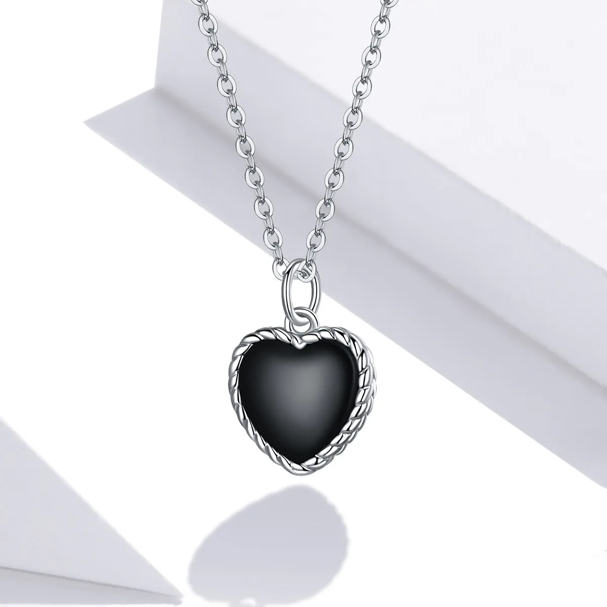 Pandora Style Silver Love Agate Pendant Necklace - SCN443