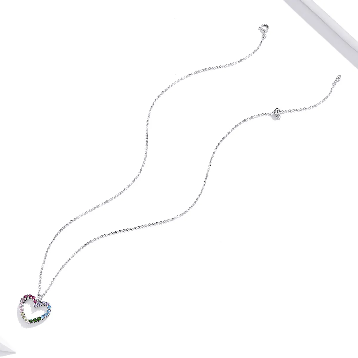 Pandora Style Silver Love of Rainbow Pendant Necklace - SCN449