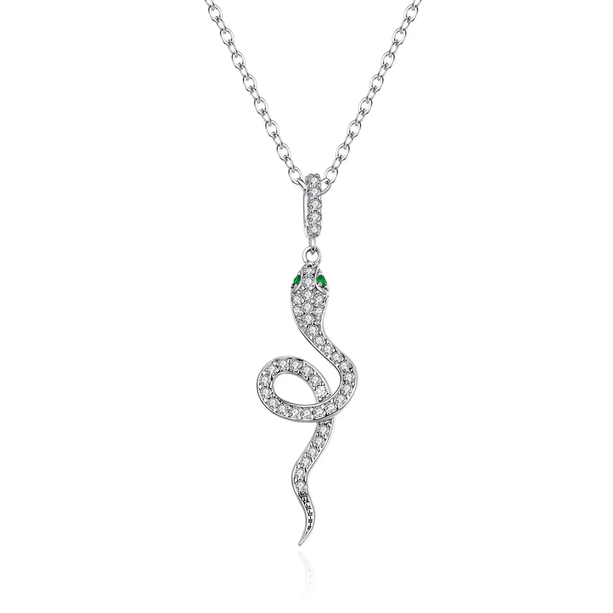 pandora style silver lovely snake pendant necklace scn409