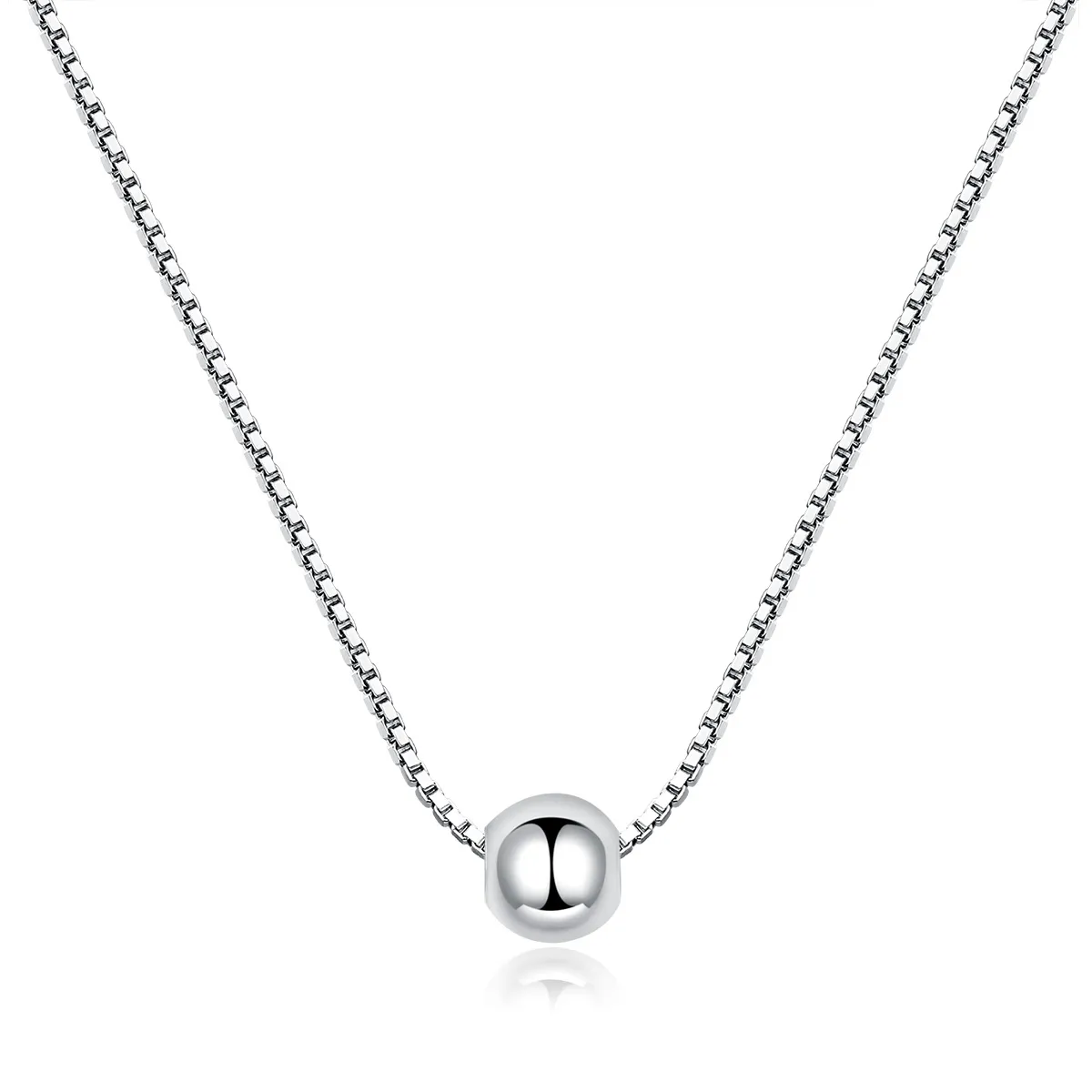 Pandora Style Silver Simple Bean Pendant Necklace - BSN097