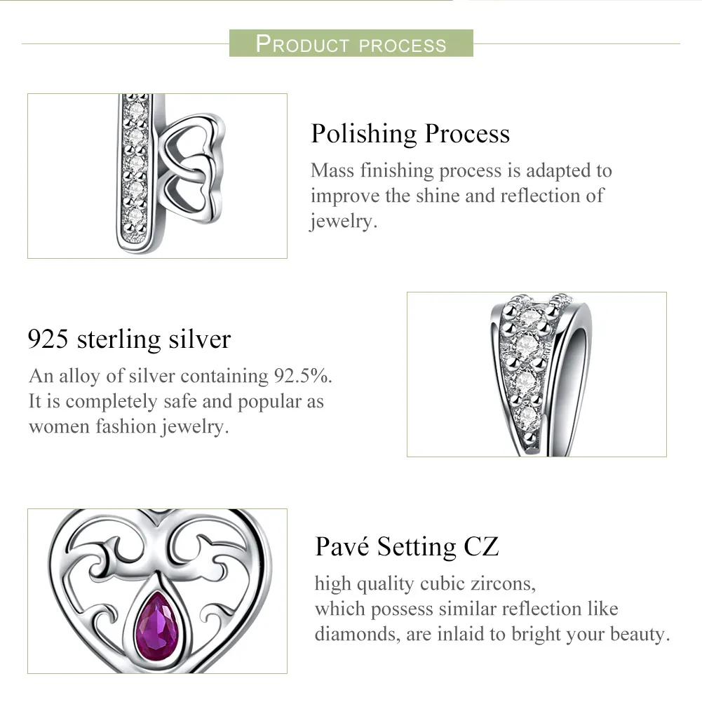 Pandora Style Silver The Key to Happiness Pendant - SCC791