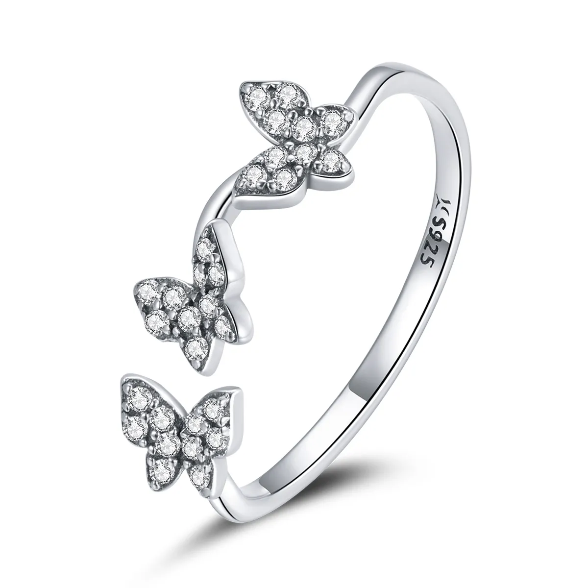 Pandora Style Silver Butterfly Open Ring - SCR704