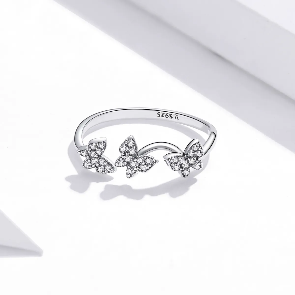 Pandora Style Silver Butterfly Open Ring - SCR704