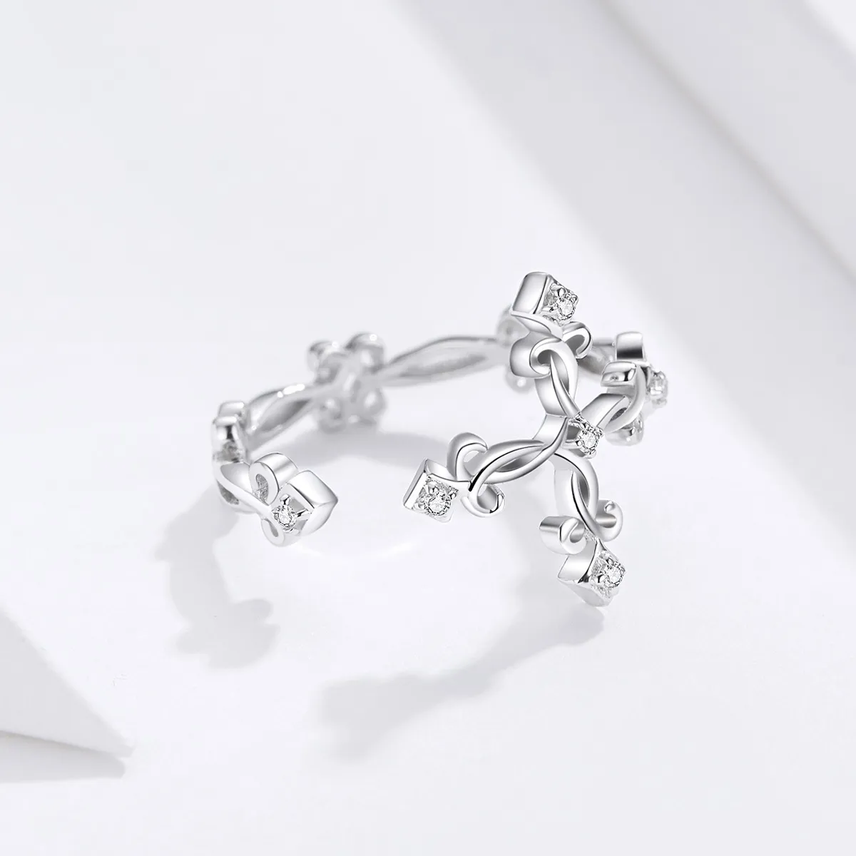 Pandora Style Silver Cross Open Ring - BSR041