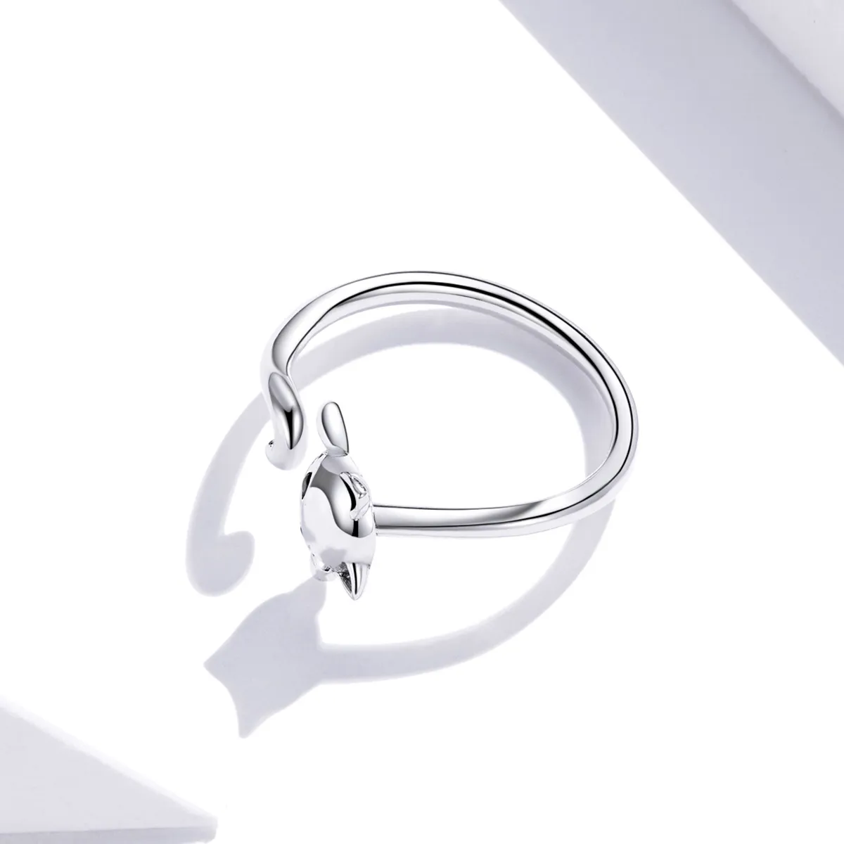 Pandora Style Silver Cute Cat Open Ring - SCR707